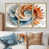 Toile avec cadre flottant or