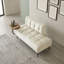 Canapé 2 places avec coussins en mousse à mémoire de forme, garniture cloutée en cuivre et table d'appoint rotative à 360 degrés-1189509378