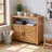 42.5" Weather-Resistant Solid Wood Garage Storage Cabinet for Indoor & Outdoor, Natural-1332202191