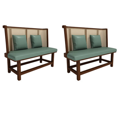 Banc rembourré en similicuir Retro Simple