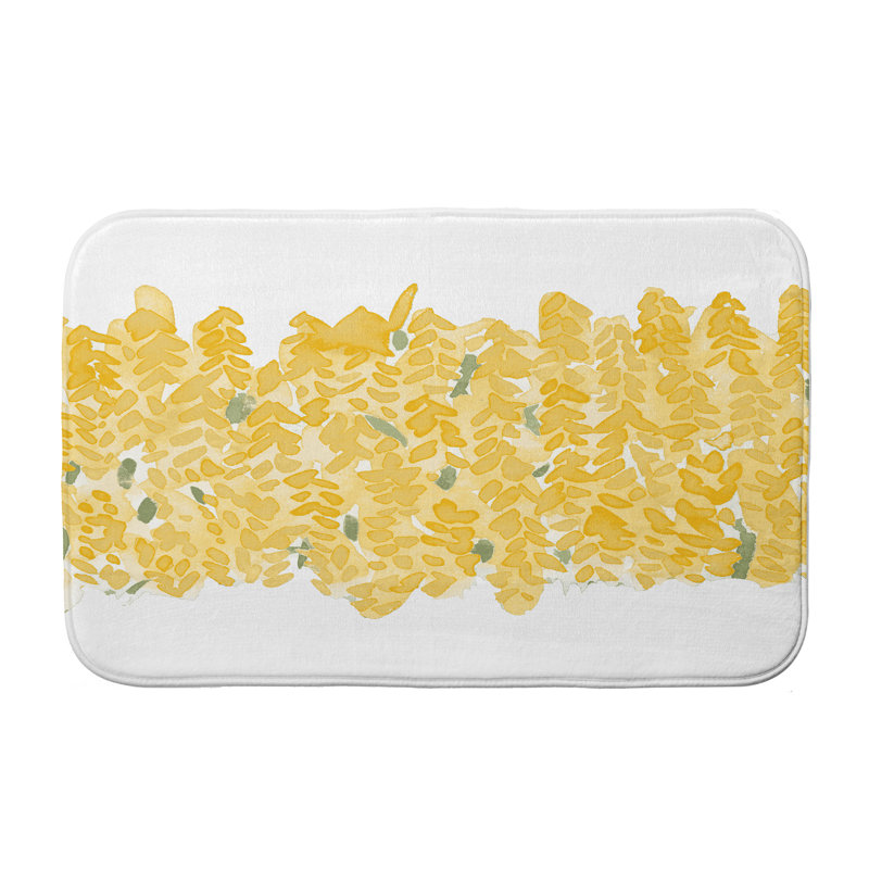 Tapis pour salle de bain Louque, H 18 po x L 30 po, Jaune