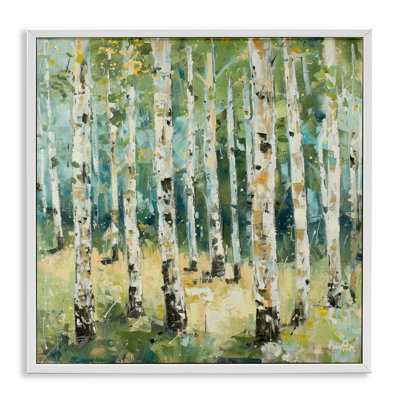 Natural Birch Grove Framed Giclee Art by LSR Design Studio