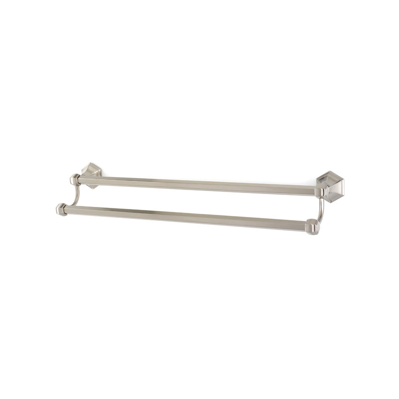 Nicole Double Wall Mounted Towel Bar, Satin Nickel, 32.5'' L x 6'' D