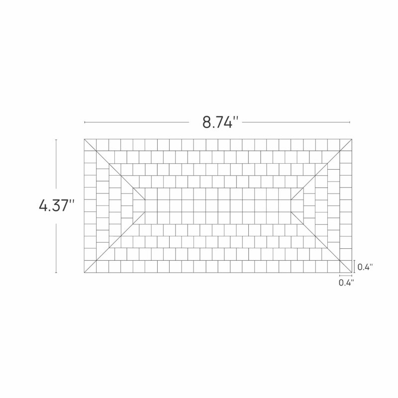 Ako 4x9 Rectangle Marble Micro Mosaic Tile, Verde Green