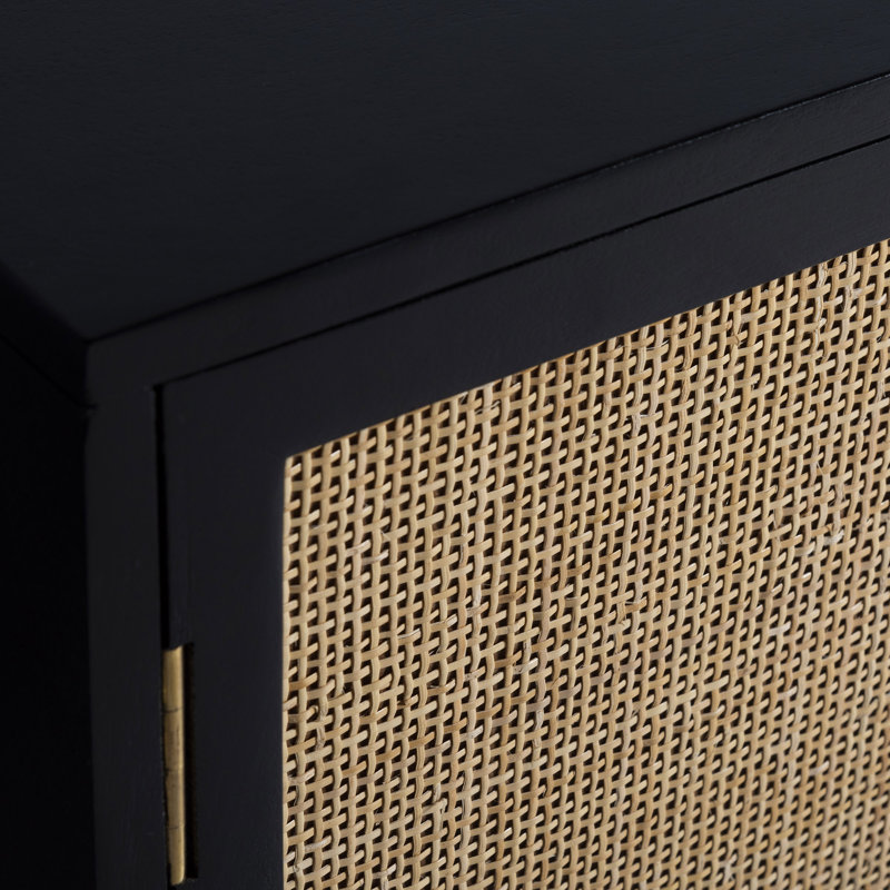 57.25" Wide Mango Solid Wood Sideboard, Black