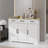 Sideboard with 3 Drawers 3 Doors Adjustable Shelves | Farmhouse Off-White MDF | Kitchen Dining Room Storage