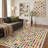Evoque Modern Machine Washable Beige Indoor Area Rug with Non-Slip Backing-986596978-986285167