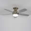 Ventilateur de plafond réversible en contreplaqué 52 PCS 52 pouces avec trousse d'éclairage à 3 couleurs, DEL, DC 6 vitesses, télécommande pour patio salon, chambre à coucher, bureau, intérieur (argent et or brossé)