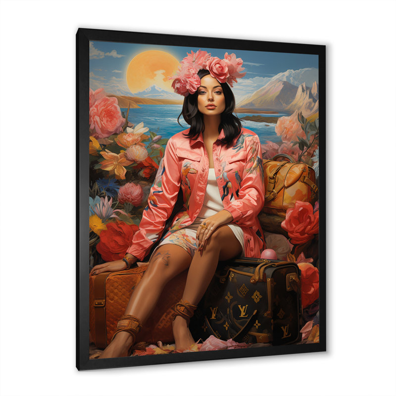 " Lv Fashion Wanderlust III ", Black Picture Framed, 20" H x 12" W x 1" D