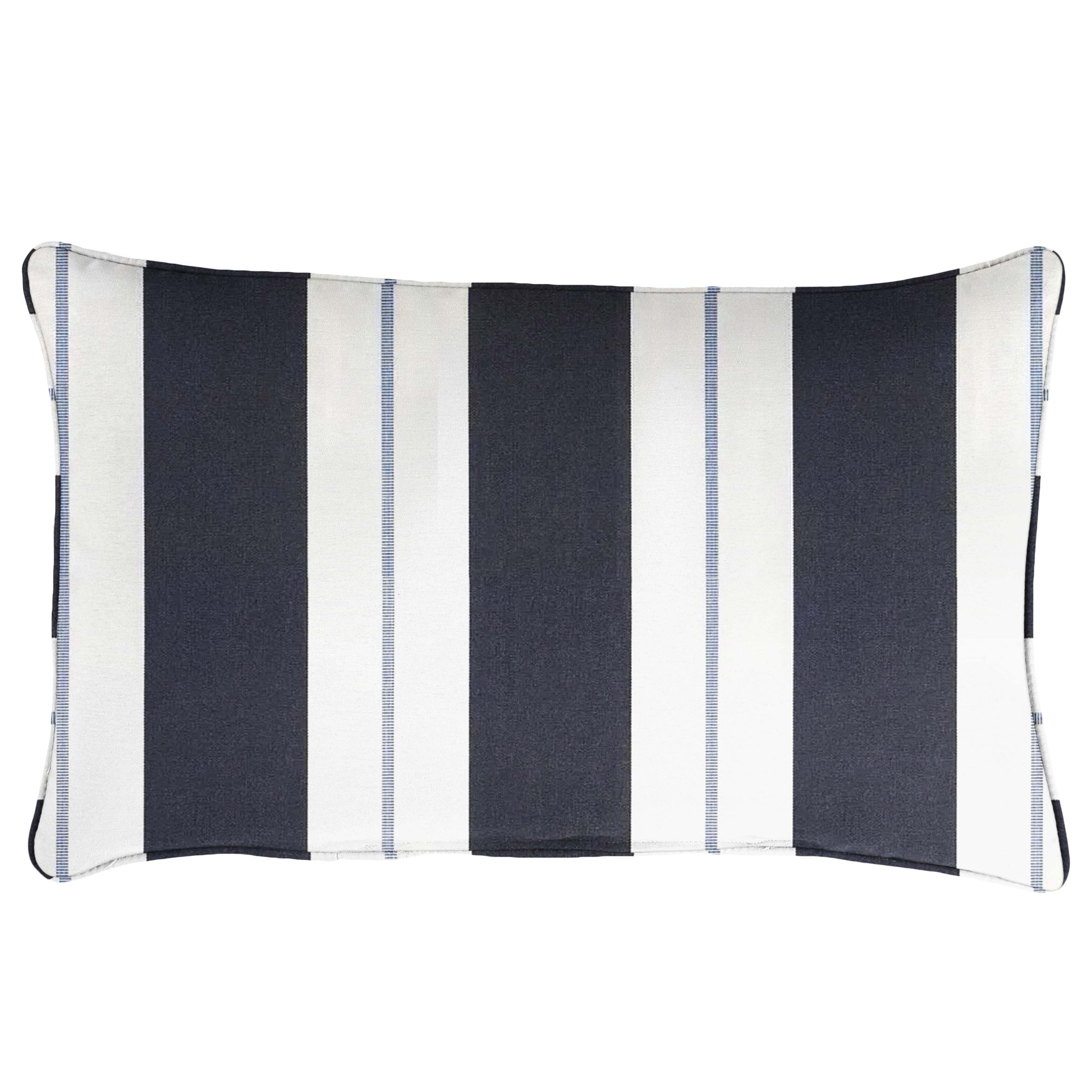 Ansel Striped Indoor/Outdoor Lumbar Throw Pillow, Blue, 12" x 24"