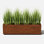 Jardinière en forme de boîte longue en acier Corten