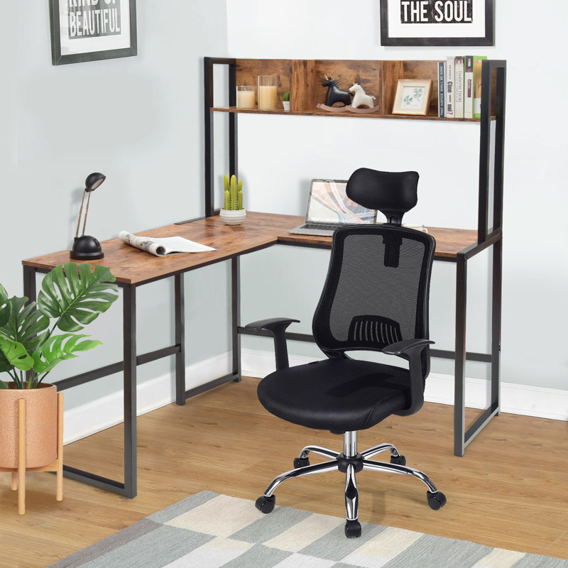L-Shaped Writing Desk, Brown