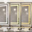 Miroir mural 36 po x 28 po avec fonction de brouillard, couleur à intensité variable, bandes à double DEL, éclairage super clair à fixation horizontale / verticale, réglages, fixation pour espaces humides