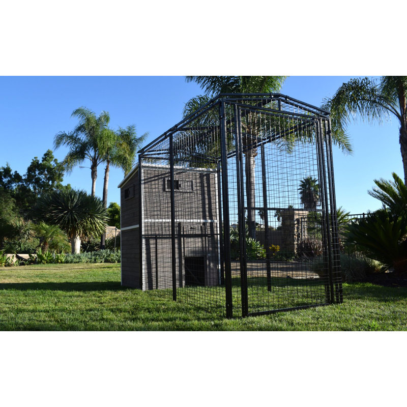 Large Powder-Coated Steel and Wood Chicken Coop with Run
