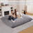  4 In 1 Bean Bag Chair, Giant Memory Foam Filling Bean Bag Sofa, Adult Bean Bag Chair, Machine Washable Faux Fur Cover, Bean Bag For Adult-758268796