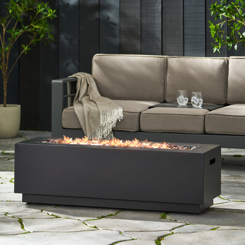 Nikodemos 15" H Outdoor Fireplace (No Tank Holder), Dark Gray