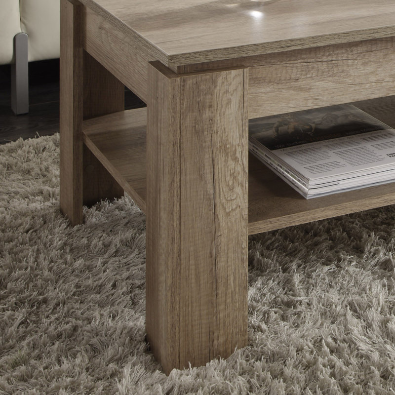 Heath Four Leg Coffee Table with Storage, Dark brown