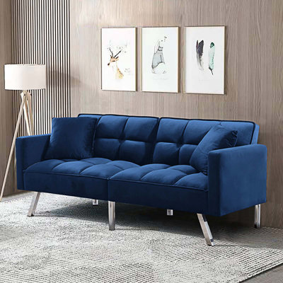 74'' Velvet Sleeper Sofa