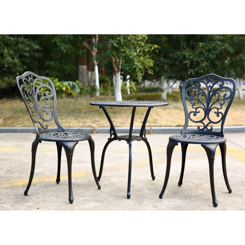 Best Choice Products 3-Piece Outdoor Rust-Resistant Cast Aluminum Patio Bistro Set White, Black