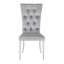 De 2 chaises d'appoint rembourrées en velours, gris et - Chaises modernes avec velours pour le confort, salle à manger