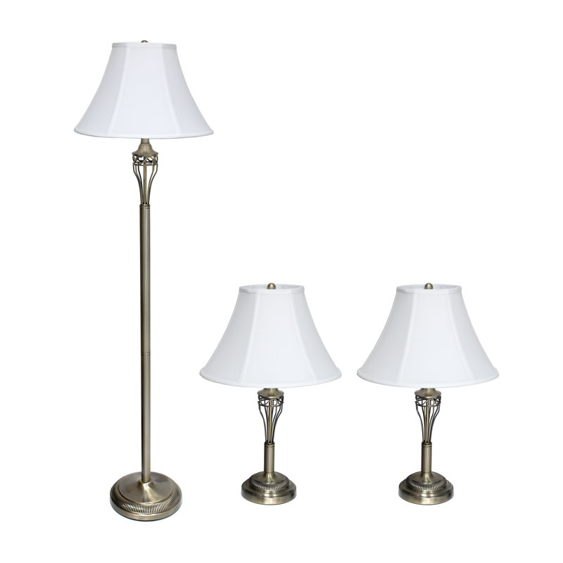 Ensemble lampes de table et sur pied 3 pièces