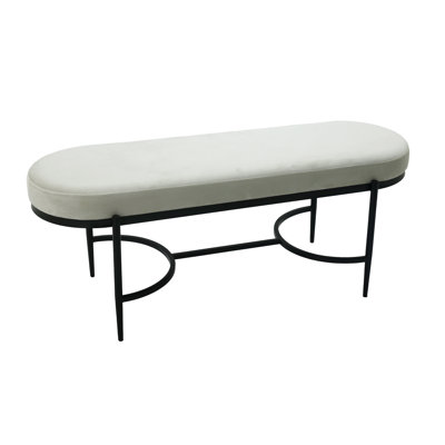 Sagebrook Home 48" Kinross Cream Velvet Bench