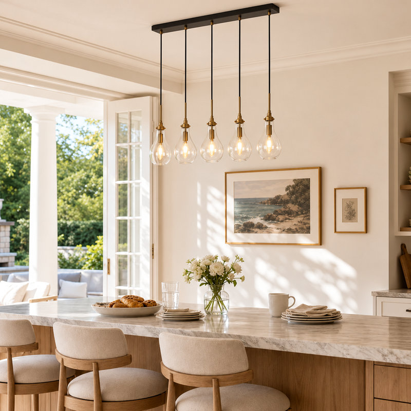Hooman 5 - Light Dimmable Kitchen Island Modern Linear Chandelier