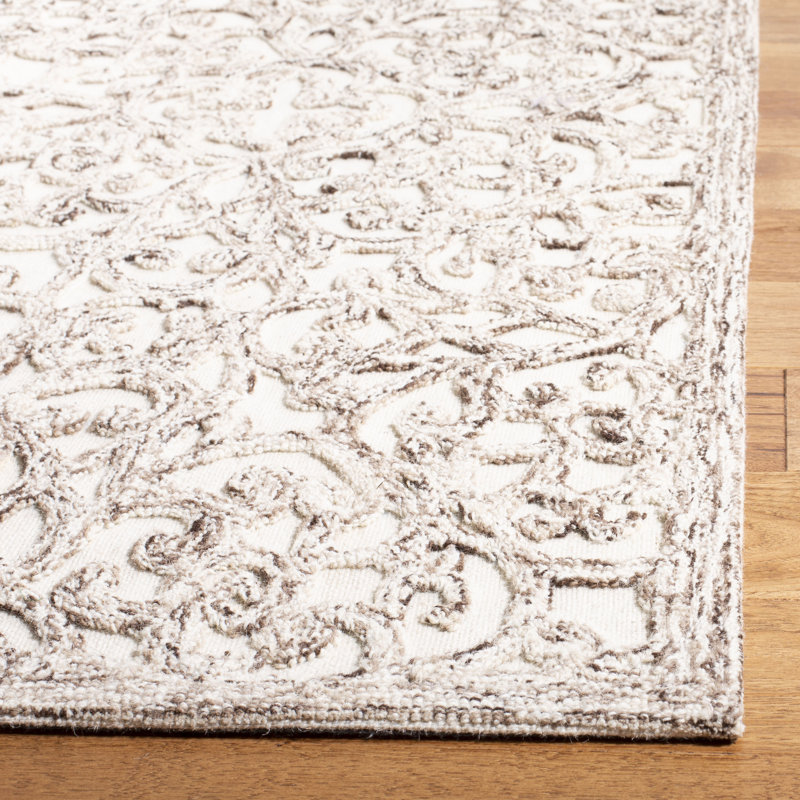 Tapis géométrique en laine et coton touffeté à la main Sarina Trace, Rectangle 2 pi 3 po x 4 pi