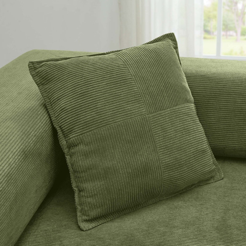Canapé modulaire de 108 po avec méridienne en forme de L, méridienne désossée avec assise profonde, canapés à compression en éponge sans assemblage, canapé-lit pliant moderne avec dossier amovible