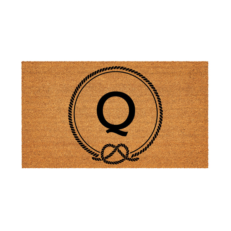Monogramme nautique 28 x 16 po Coastal Coir Mat , Q