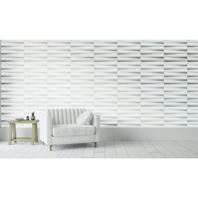Falkirk Ross 19.7" x 19.7" 3D Wall Panel in White (10-pack)