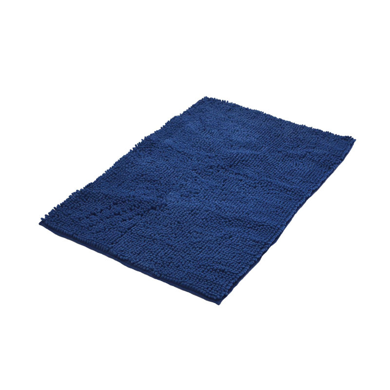 Neance Rectangle Non-Slip Bath Mat Chenille doormat , 50cm W x 80cm L, Cream