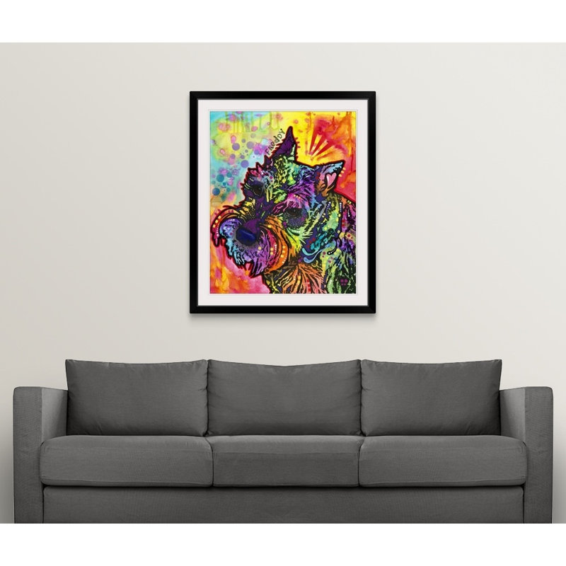 « freddy the schnauzer », reproduction, Cadre noir, H 32 po x l 27 po x P 1 po