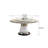 Simple White Faux Marble Round Dining Table-104828893