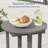 Round Outdoor Side Table, HDPE Small Adirondack End Table, Easy Clean Patio Side Table for Backyard, Pool, Porch, Garden and Lawn-1430612895