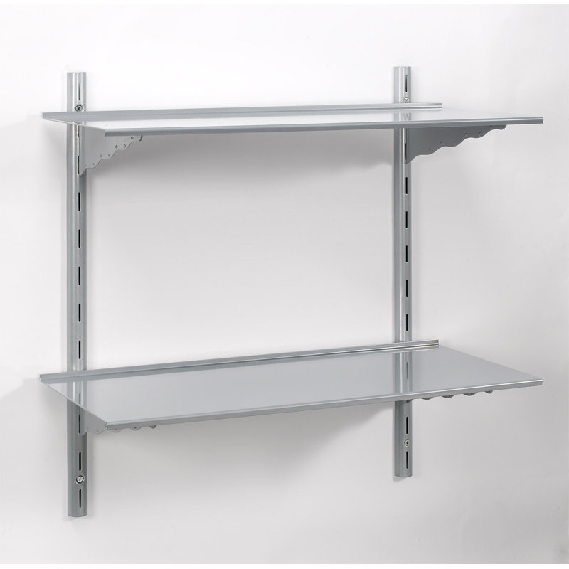 Chyrisse 2 Piece Bracket Shelf, Silver, 24" H x 24" W x 11" D