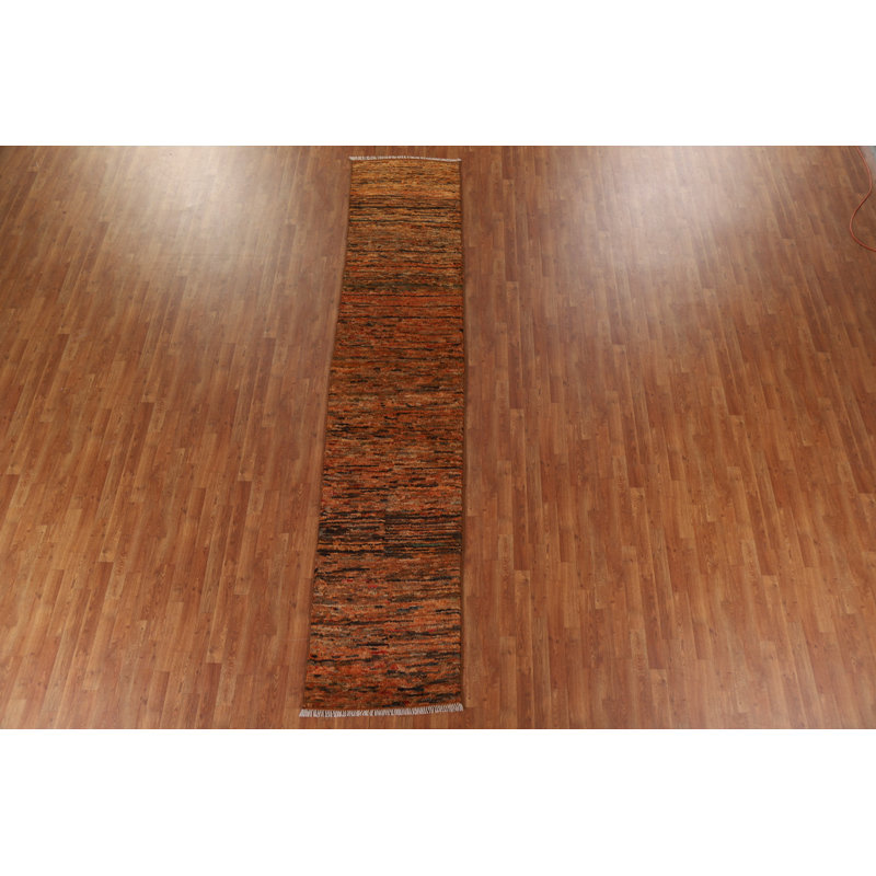 Tapis de couloir rayé marocain noué à la main 3 x 13