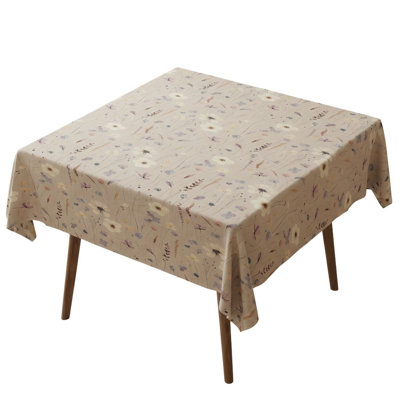 Premium Tablecloth (55 x 55 Inches), 50% Cotton & 50% Polyester, Washable & Ironable | Machine Wash Safe at 86°F, Tumble Dryer Safe | Elegant Design for Dining Room & Special Occasions, Easy Care & Durable