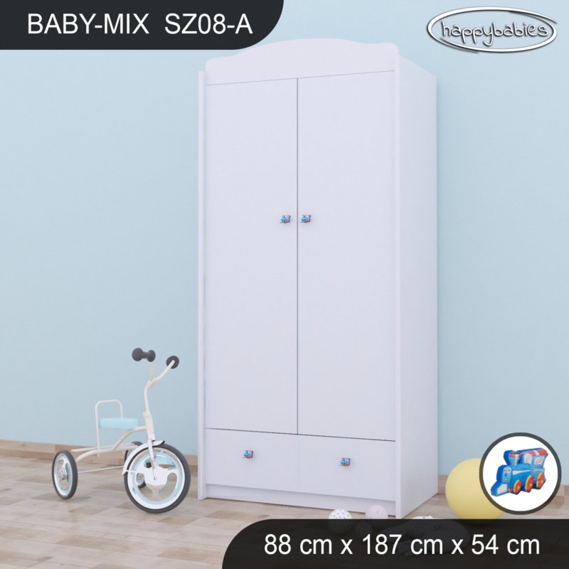 Baby 2 Door Wardrobe, White