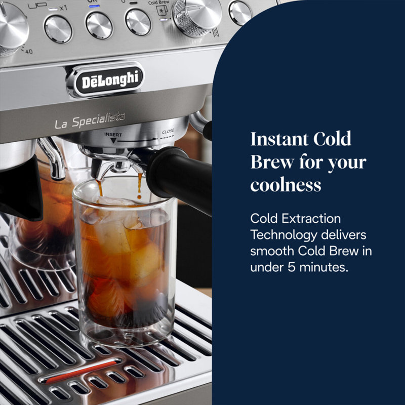 De'Longhi La Specialista Arte Evo 15-Bar Espresso Machine with Cold Brew and Built-In Grinder