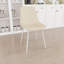 4 chaises de salle à manger en lin beige avec pieds en métal, confortables et élégantes pour une utilisation quotidienne moderne en lin, s'adaptent parfaitement à votre espace
