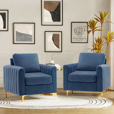 Fauteuil club en velours capitonné Gillette