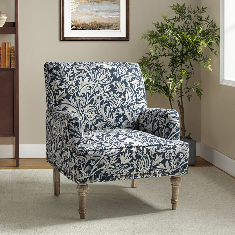 Fauteuil en polyester Anacelis, Mélange de polyester bleu marine