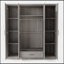 Armoire à miroir 4 portes avec tablettes-1187695188