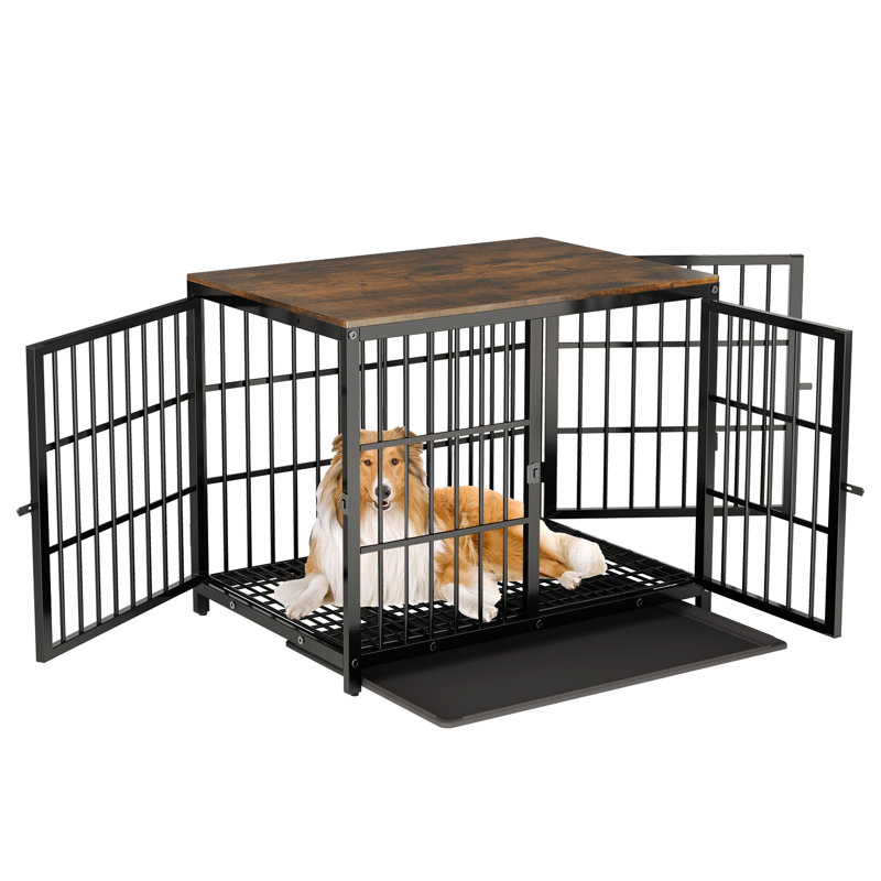 Harriet Furniture Style Crate with 3 Doors, Black, 74.5 cm H x 91.5 cm W x 63.5 cm D