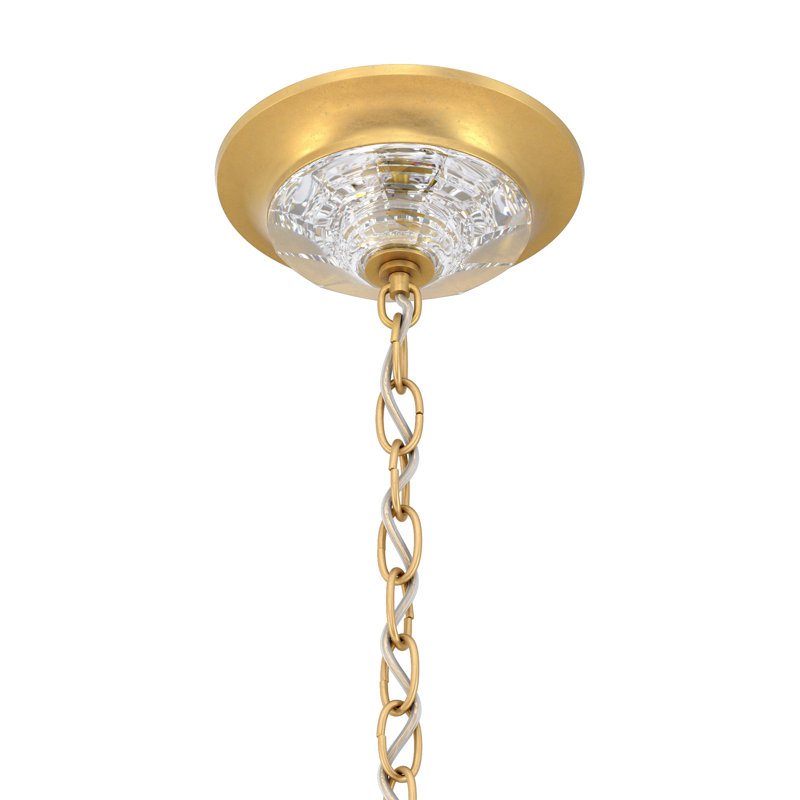 Emilea 8 - Light Glass Chandelier, Heirloom Gold