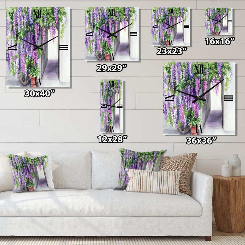 Horloge murale traditionnelle Wisteria Blossom, Médium