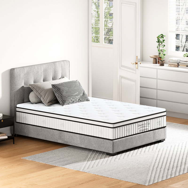 Matelas double de 12 pouces, mi-ferme, ensaché individuellement, idéal pour les personnes qui dorment sur le dos, sur le côté ou sur le ventre.