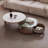 Retro-style microcrystalline coffee table