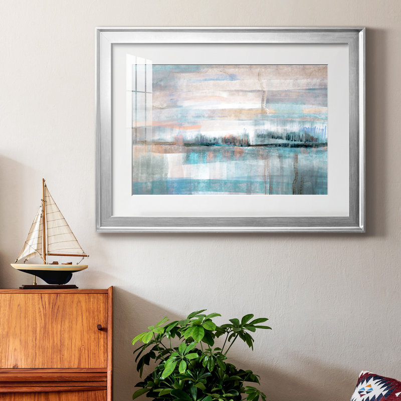 " Pastel Valley " Painting Print, Silver, 26.5" H x 36.5" W x 1" D
